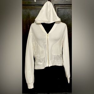 Project G white hoodie zipper jacket - Size Large
